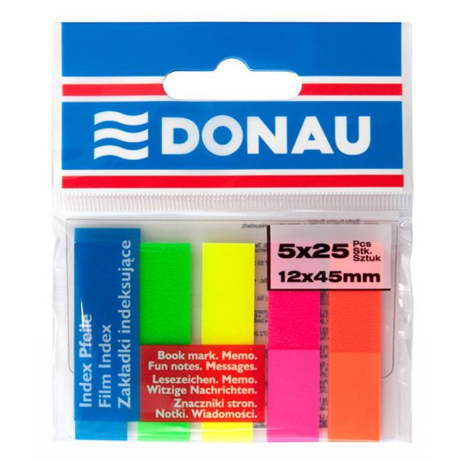 Self-adhesive bookmarks Donau 12x45mm neon