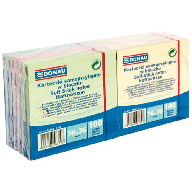 Self-adhesive mat 76x76mm, 4 colors, 12 mats x 100 sheets