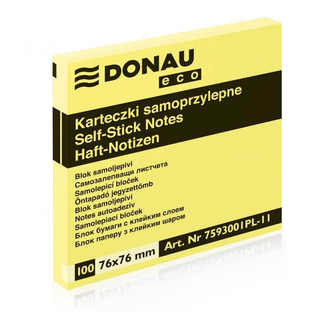 Self-adhesive pad Donau ECO yellow 76x76mm