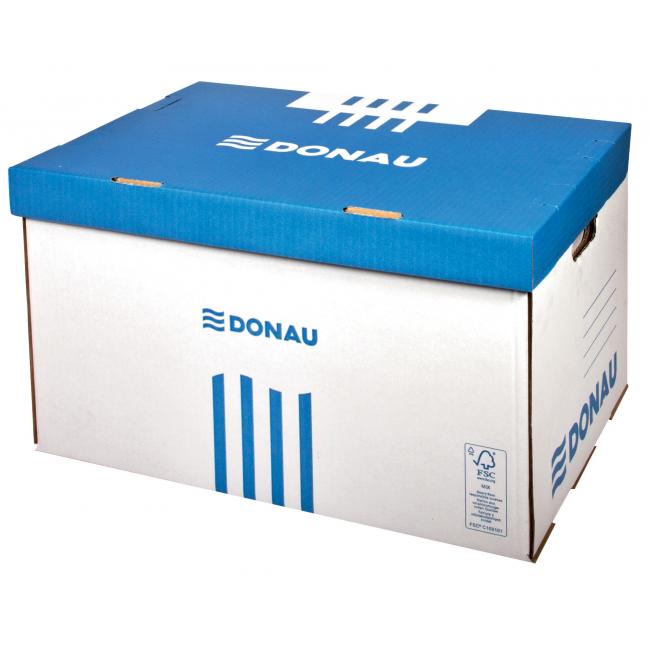 [DO766510] Archival box with hinged lid DONAU blue 560×370×315 mm