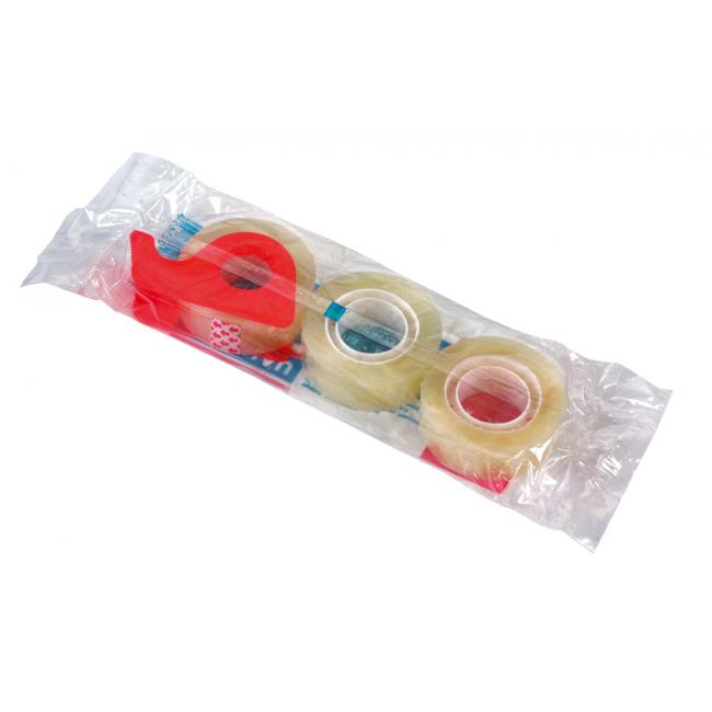 [DO787503] Adhesive tape DONAU 15 mm x 10 m with dispenser 3 pcs