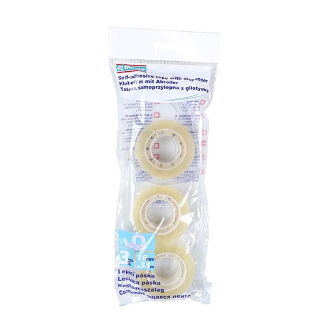 [DO787903] Lepiaca páska DONAU, 18 mm x 33 m, s dávkovačom, 3 ks