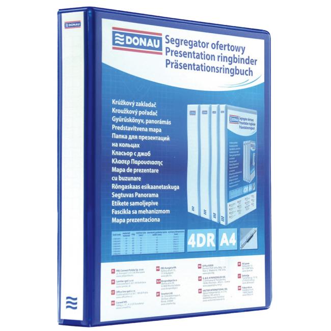Presentation folder Donau 3.7cm 4D-ring blue