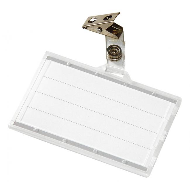 Plastic card tag with clip DONAU 85x50mm 50 pcs