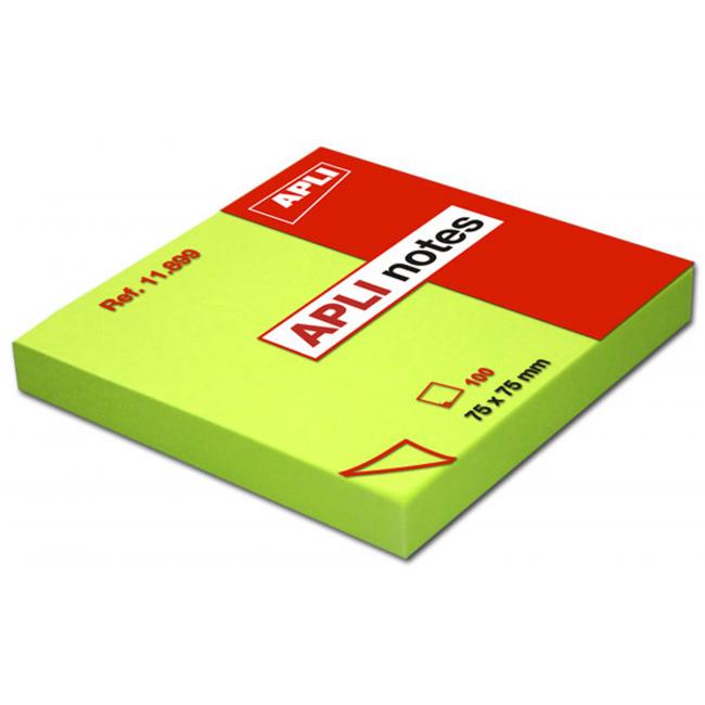 [AG011899] Self-adhesive pad green 75x75mm 100 sheets APLI notes
