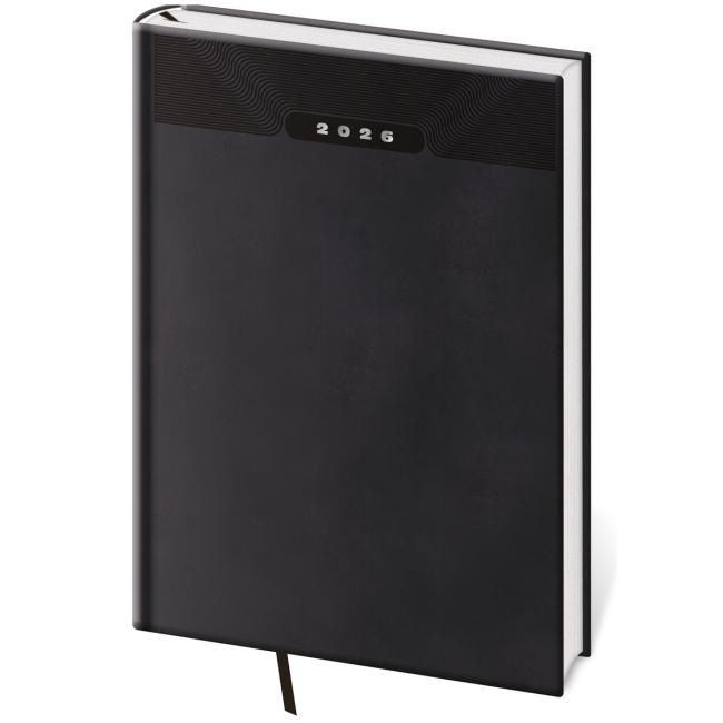 Diary Print klasická denná A4 21x29,7cm čierna 2026