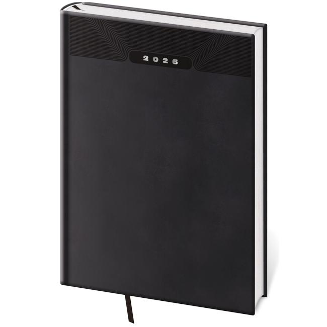 Diary Print klasický týždenník B5 17x24cm čierna 2026