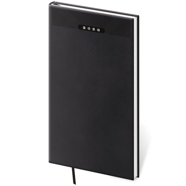 [DP426-1] Diary Print klasická týždenná kapsička 8x15cm čierna 2026