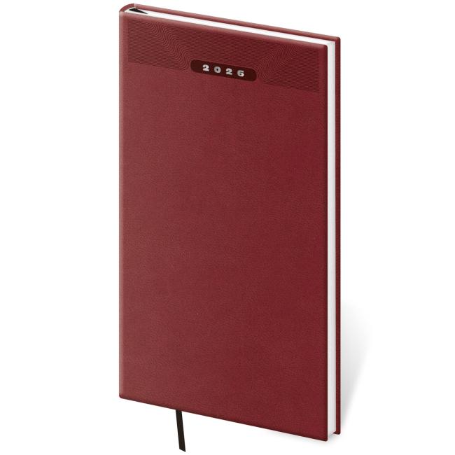 Diary Print classic weekly pocket 8x15cm English red 2026