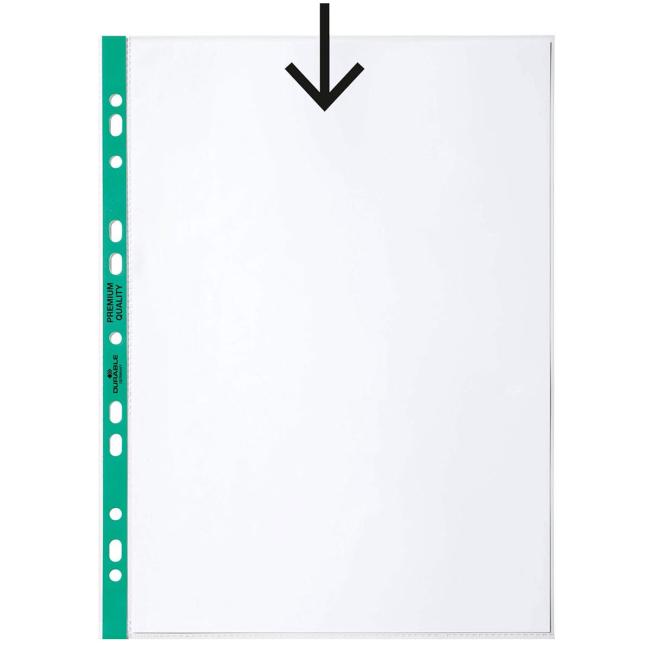 Euroobal DURABLE A4 90mic so zeleným okrajom 100 ks
