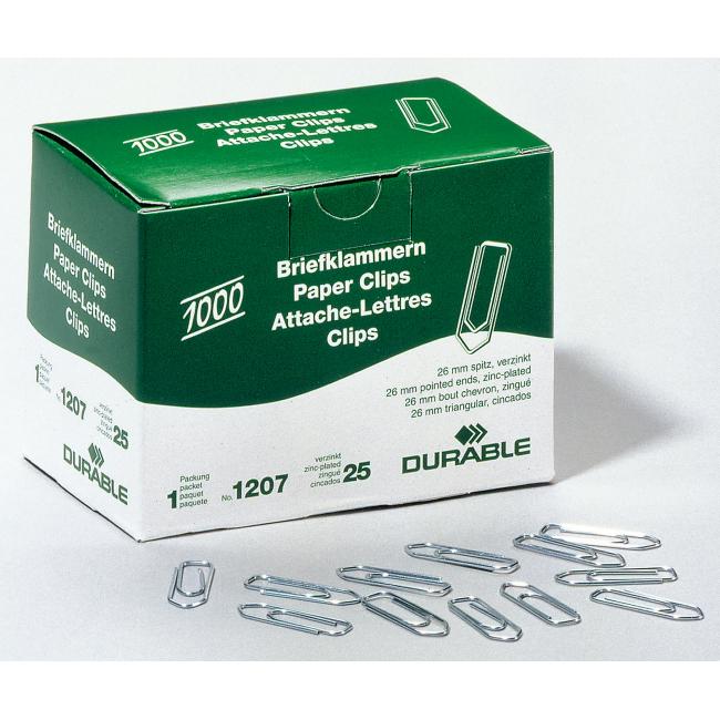 [DU120725] Spony na dokumenty DURABLE 26mm zinok 1000 ks