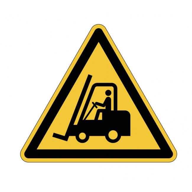 [DU173404] Warning sign on the floor beware of trucks