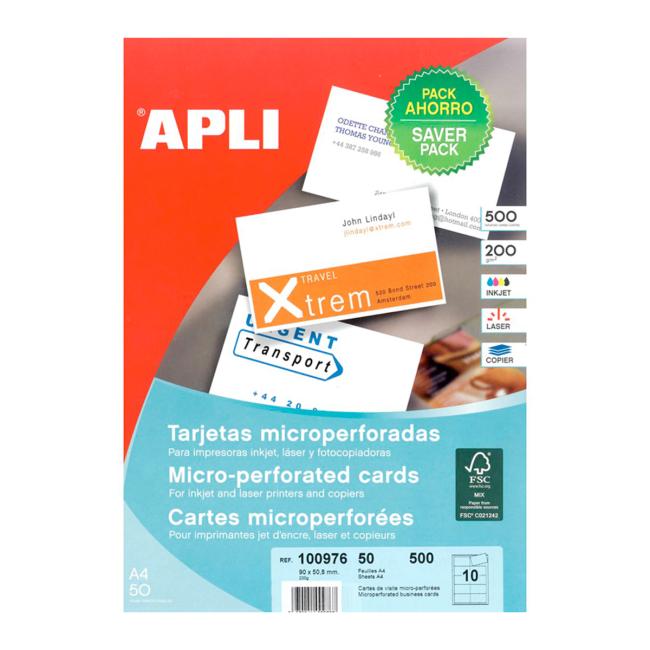 [AG100976] Business card paper, 90x50.8mm, Agipa, A4, with microperforation, 200g, 50 sheets