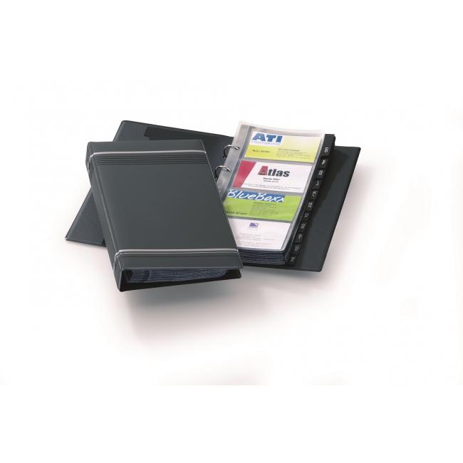 [DU238558] Portable 4-ring business card holder for 200 VISIFIX business cards black