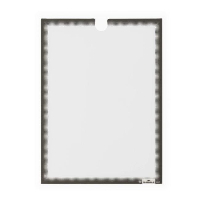 [DU400657] Self-adhesive document holder A4 DURABLE, grey/anthracite 5 pcs