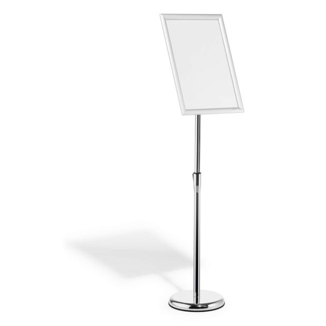 Floor information stand with aluminum frame A3, silver