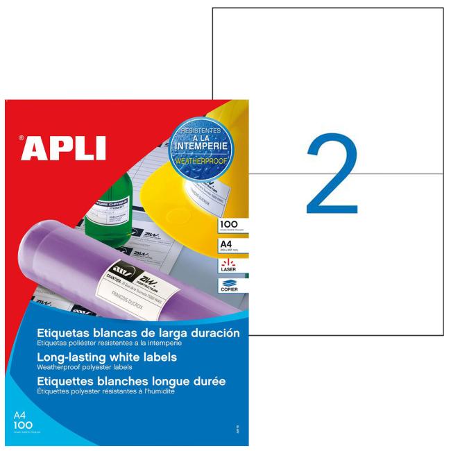 [AG101167] Polyester labels 210x148.5mm Agipa A4 100 sheets