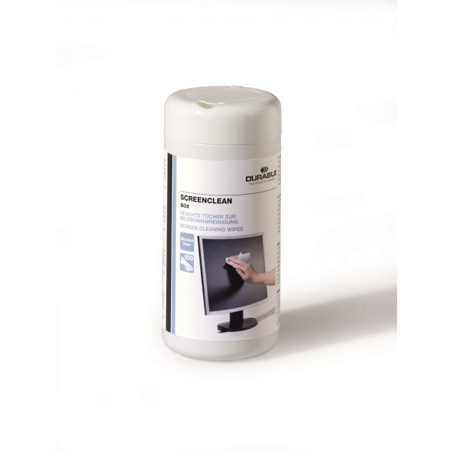 Box with tear-off wipes for Screenclean screens