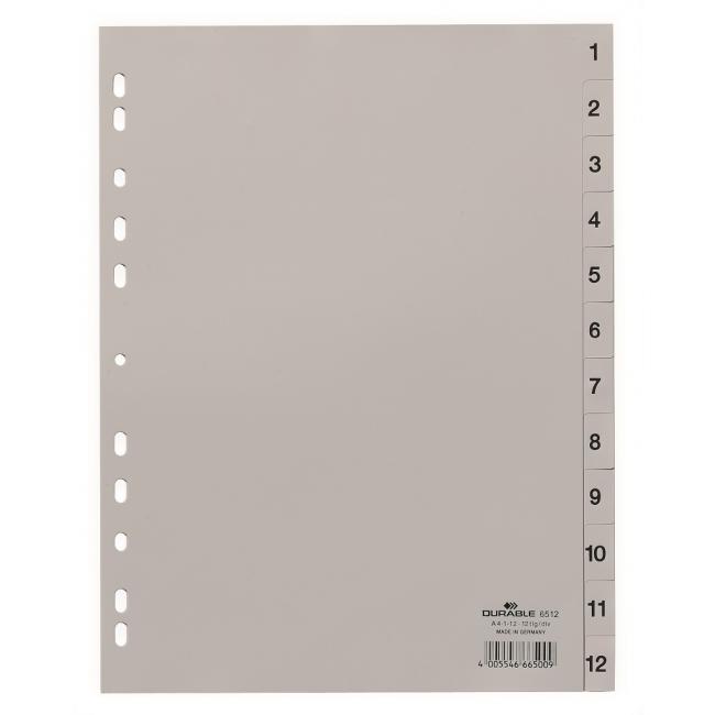[DU651210] Plastic distributor DURABLE 1-12 gray
