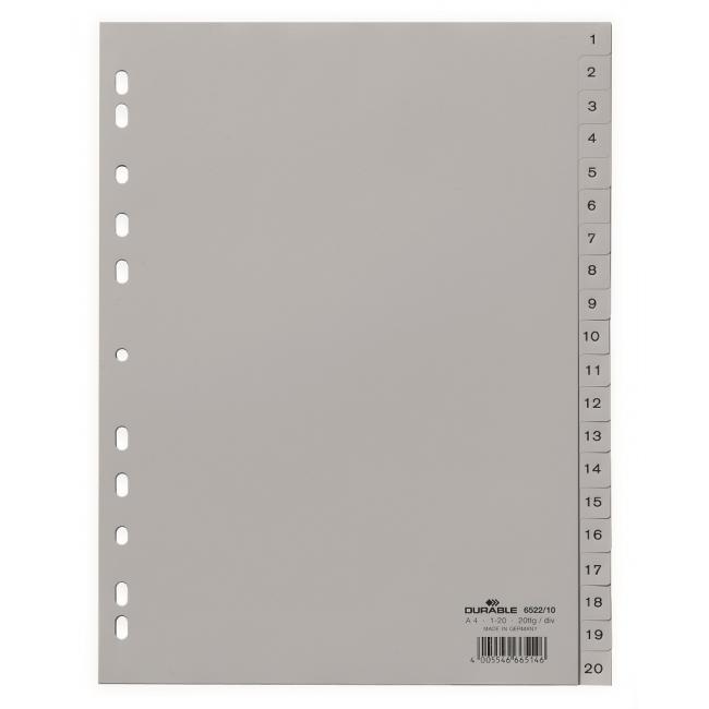 [DU652210] Plastic distributor DURABLE 1-20 gray