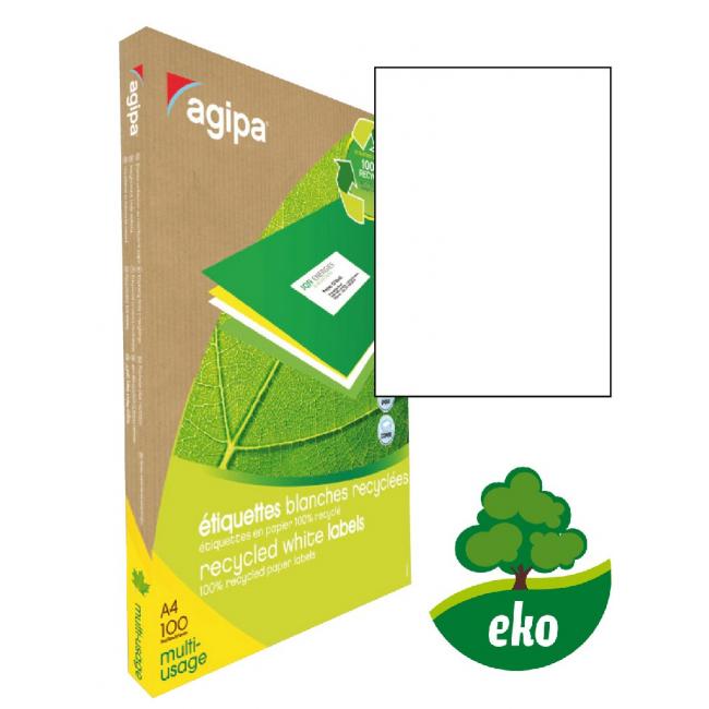 Universal recycled labels 210x297mm Agipa A4 100 sheets