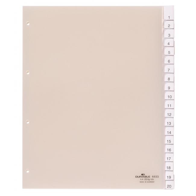 [DU683319] Plastic divider DURABLE with exchangeable indexes 20-piece maxi