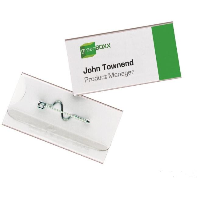 DURABLE plastic name tag 30x60mm with safety pin