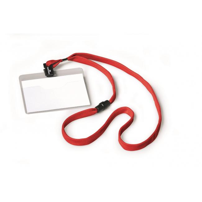 Visačka s červeným remienkom DURABLE 90x60mm 10 ks