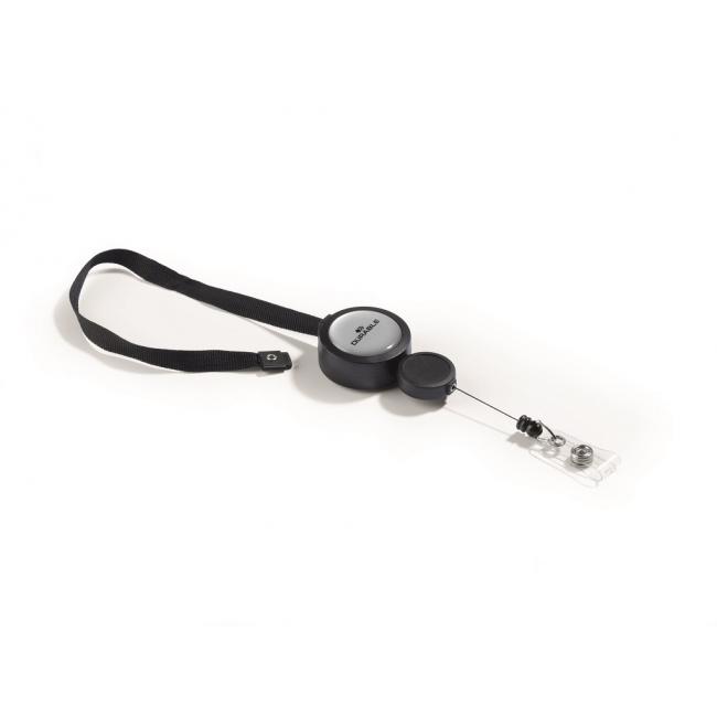 Hanging strap DURABLE JOJO PLUS with disc black 10 pcs