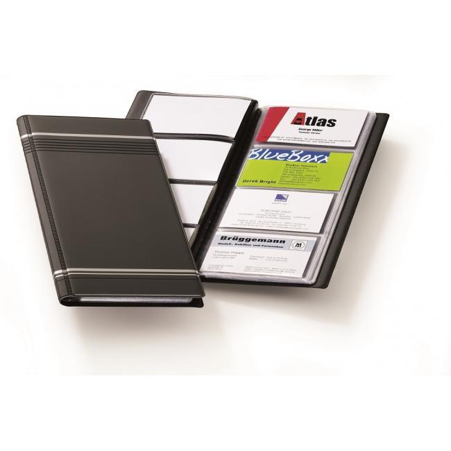 [DU858158] Portable business card for 96 VISIFIX business cards with black stripes