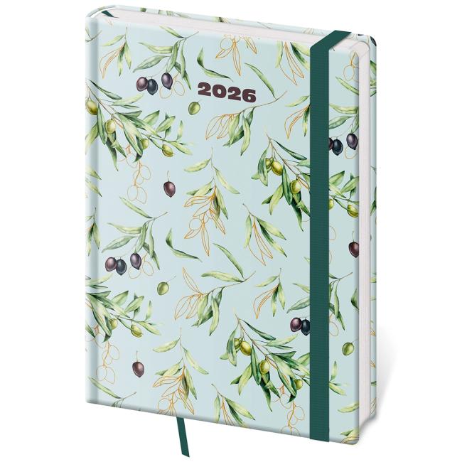 Daily Vario diary A5 14.3x20.5 cm with Olive 2026 rubber band