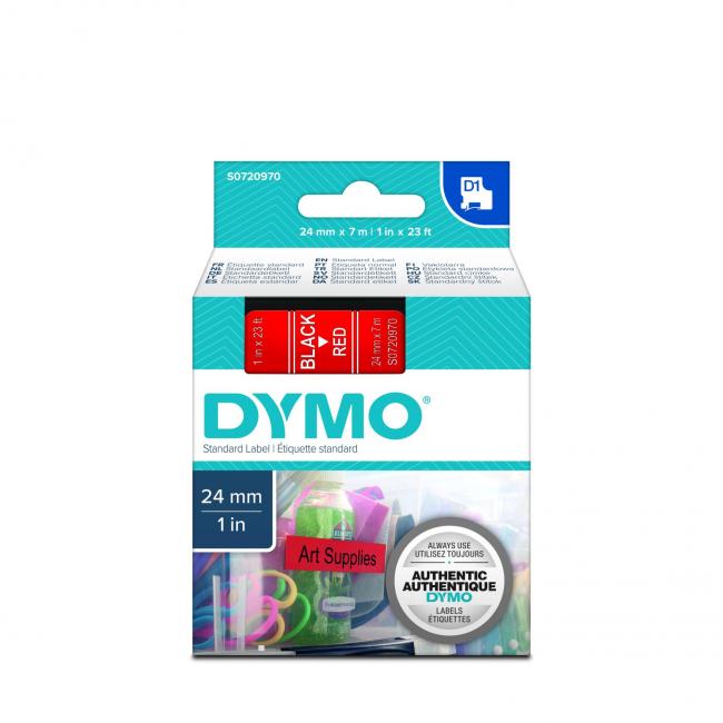Self-adhesive tape Dymo D1 24 mm red/black