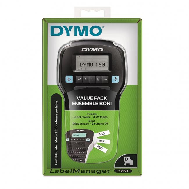 [DY214226] Dymo LM 160 tlačiareň štítkov a 3x D1 pásky 12mm x 7m čierna na bielej