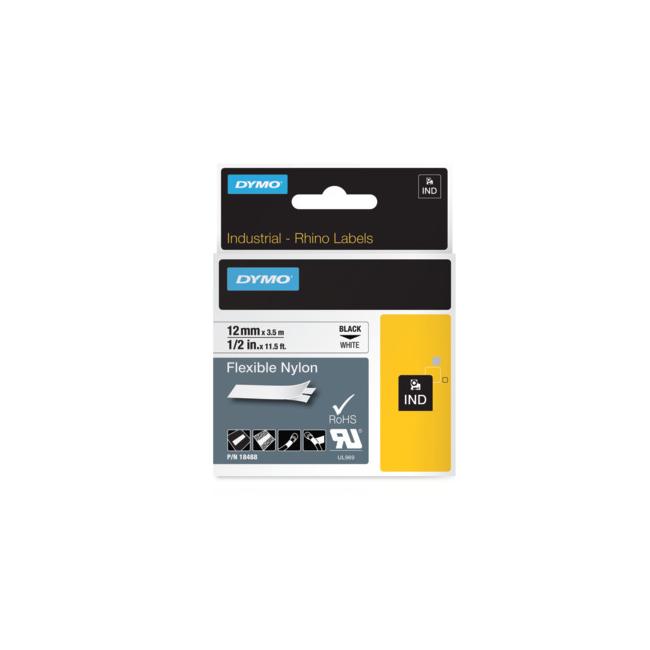 Flexible nylon tape Dymo Rhino 12 mm white/black