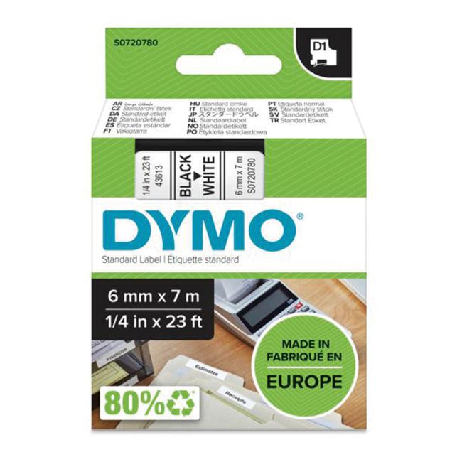 [DY720780] Self-adhesive tape Dymo D1 6 mm white/black