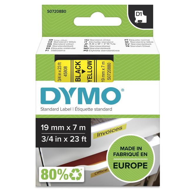 [DY720880] Self-adhesive tape Dymo D1 19 mm yellow/black