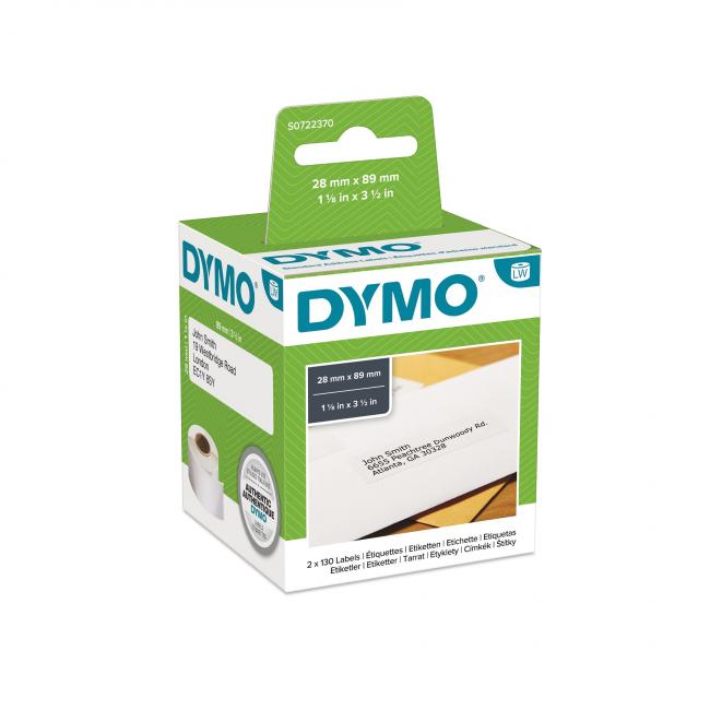 Self-adhesive labels Dymo LW 89x28mm addressed white 260 pcs