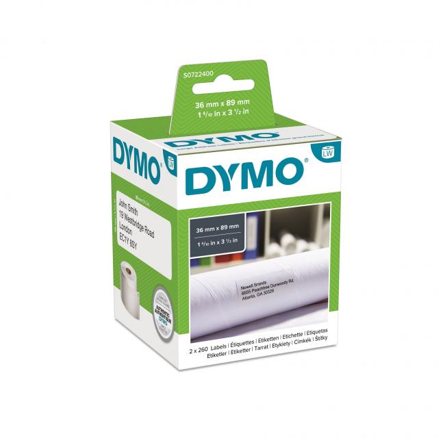 [DY722400] Samolepiace etikety Dymo LW 89x36mm adresné veľké biele 520ks