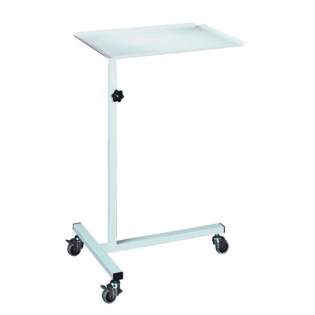 Hospital table for instruments, mobile, h.92-138 x w.40 x d.60cm, RAL9010 white