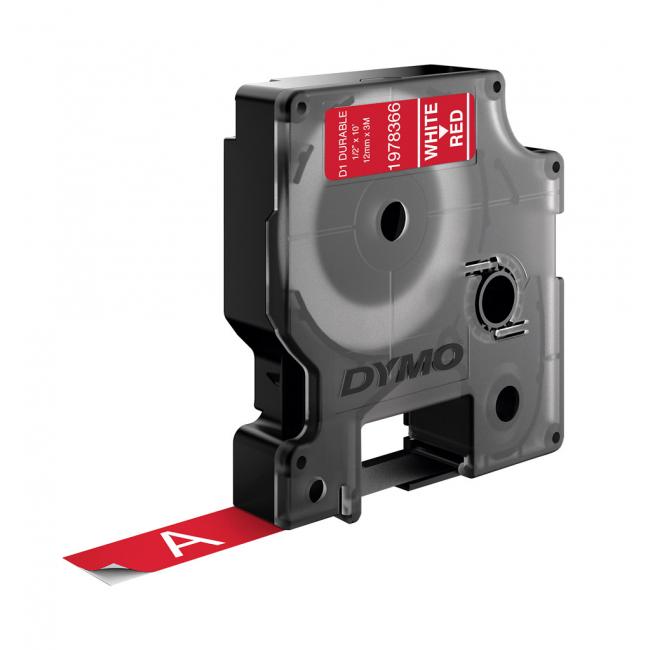 [DY978366] Permanent vinyl tape Dymo D1 12 mm red/white