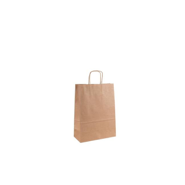 [EC001042] Paper bag, rolled tabs, 240x110x330mm, brown
