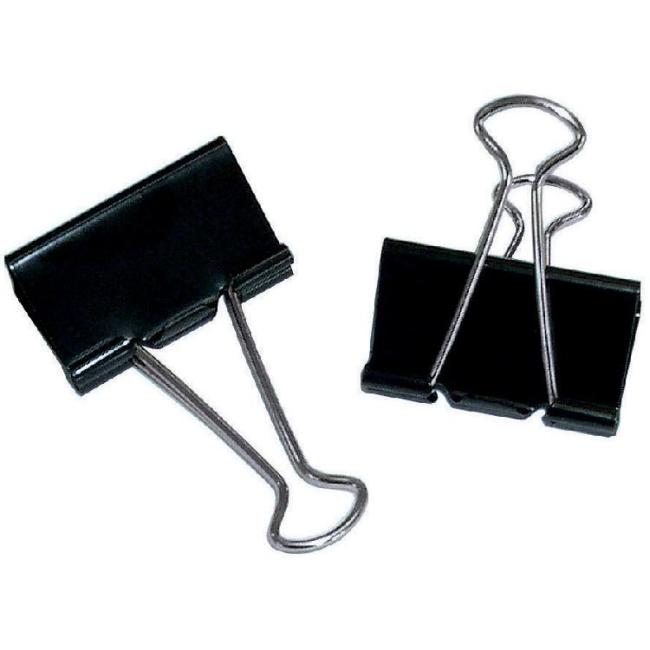 Clips for documents 15 mm black 12 pcs