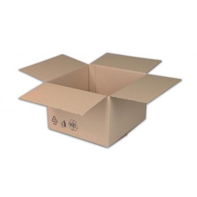 Box with flap + recycling signs 300x200x150 mm