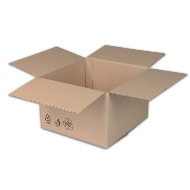 Box with flap + recycling signs 400x300x150mm