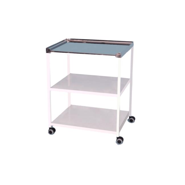 [AA000303] Hospital table with shelf, mobile, h.80.5 x w.65 x d.46cm, RAL9003 white