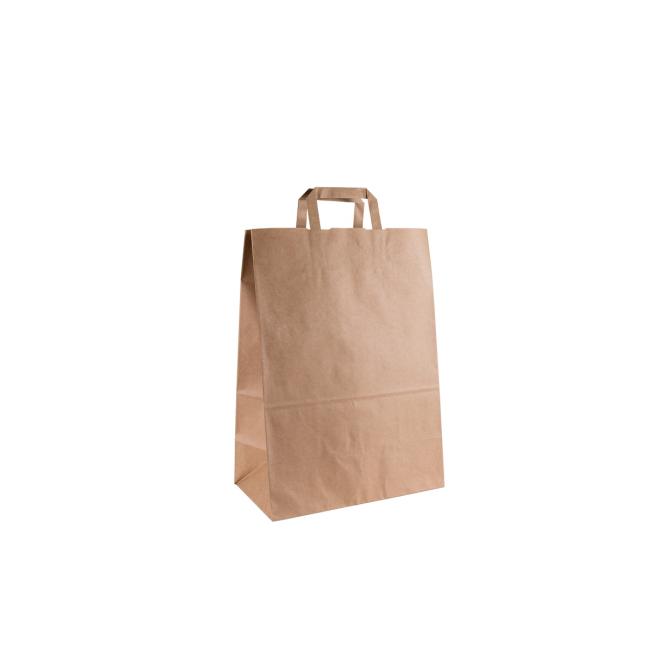 Paper bag, flat tabs, 320x170x440mm, brown