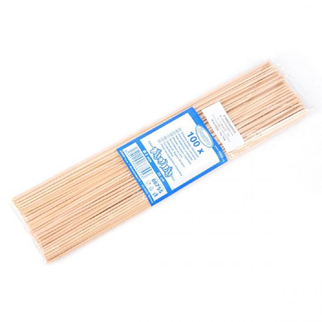 [EC667550] Wooden skewers, not pointed, 30 cm, Ø 2.5 mm (100 pcs.)