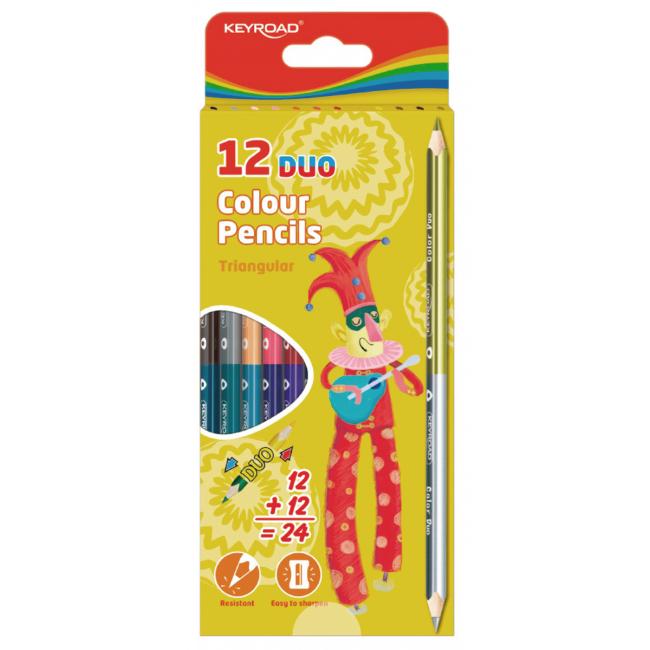 [EC971281] KEYROAD DUO crayons, 12 pcs/24 colors