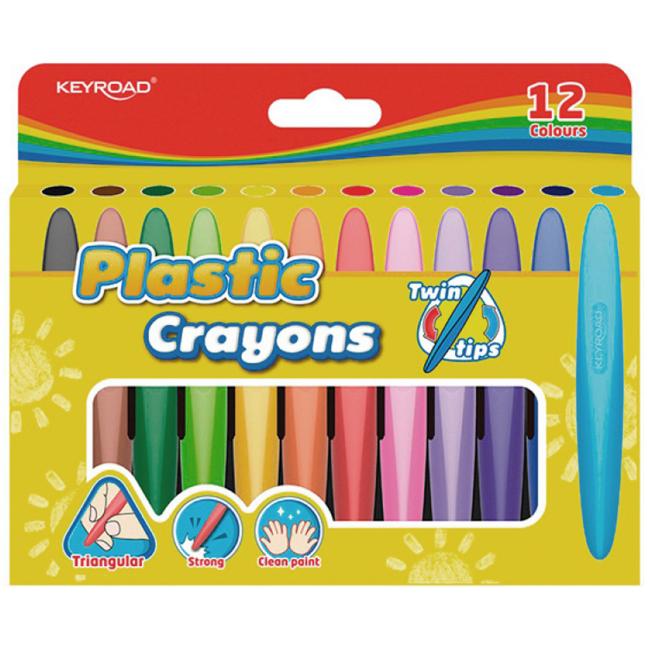 Trojhranné voskovky KEYROAD Twin Tips, mix farieb