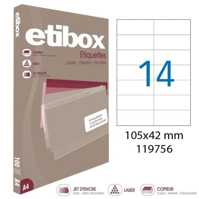 [AG119756] Universal labels 105x42.4mm Etibox A4 100 sheets